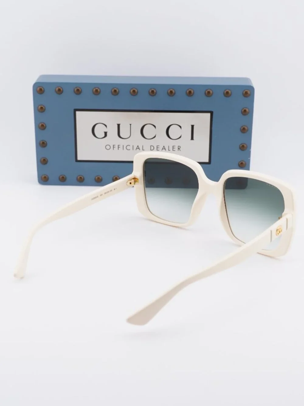 Gucci GG0632S 004 Square Sunglasses - Ivory / Green